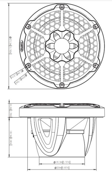 DS18 Audio Hydro 10 Marine Subwoofer with Integrated RGB Lights 600 Watts UTVS0065890