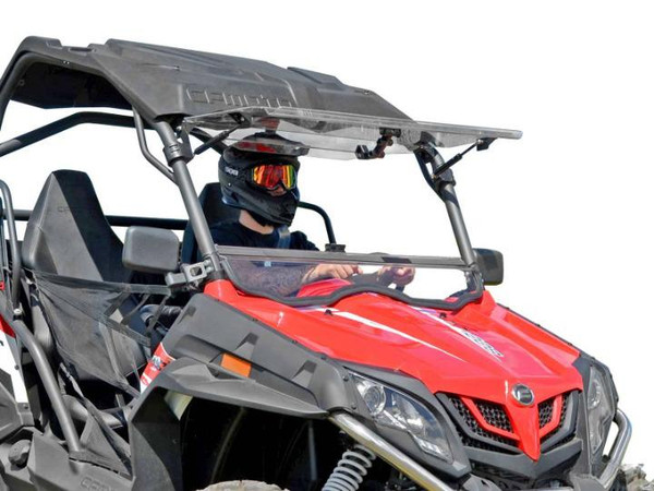 SuperATV CFMOTO ZForce Windshield Flip Scratch Resistant SuperATV UTVS0011604 UTV Source