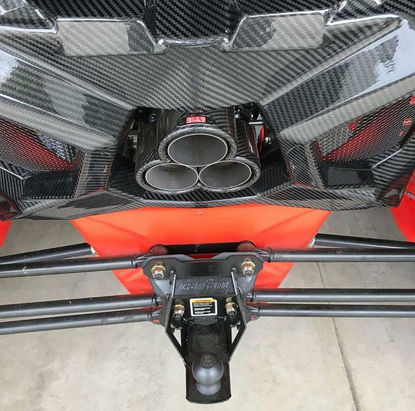 FourWerx Carbon Can-Am Maverick X3 Carbon Fiber Exhaust Surround Rear Shroud FWC-X3-ES