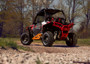 SuperATV Polaris RZR XP Turbo Heavy Duty Tube Rock Sliders Orange NB-P-RZR1K-04