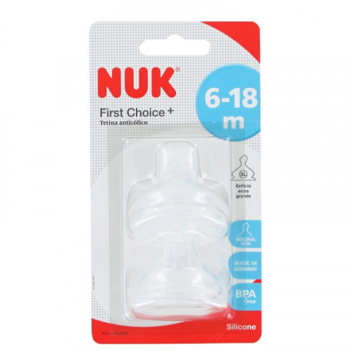 Nuk tetina silicona anticolico 6-18 m t.xl