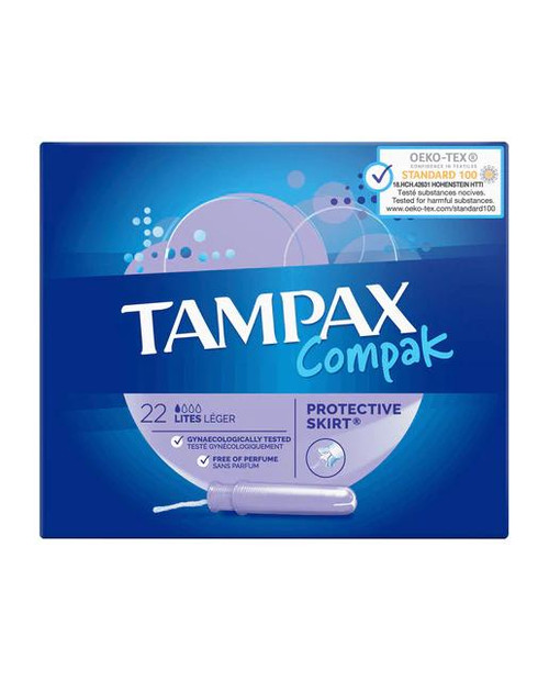 22 tampones con aplicador compak lites tampax
