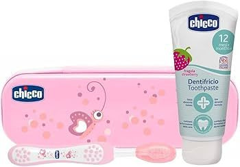 CHICCO SET ROSA CEPILLO PASTA FLOR 6M+