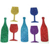 Shabbat, Passover Kiddush wine & Kiddush cups glittering cutouts for Shabbat and Passover arts & craft project ideas.