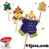 Purim Gragger Clown Wood Flip Drum for Decoration