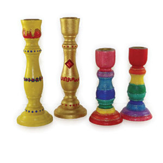 Wooden Candlesticks for Decorating in 2 sizes