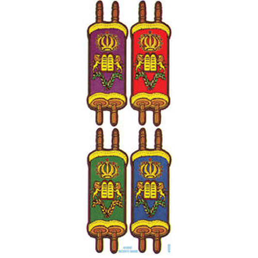 Large Dressed Torah Die Cut Sticker  - Jewish Stickers - 1 Sheet