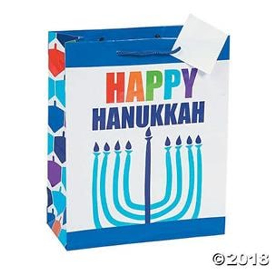 Happy Hanukkah Gift Bags with Gift Tags