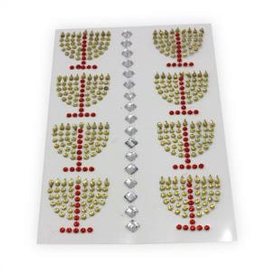 Chanukah Menorahs Glitter Gem Stickers