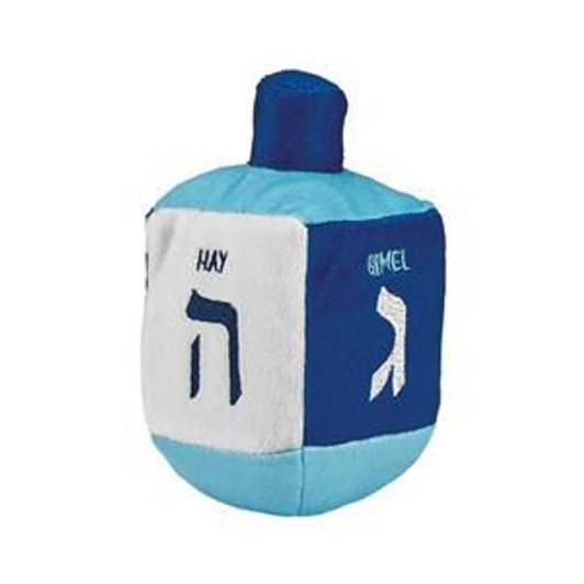 Plush Embroidered Musical Dreidel in Blue