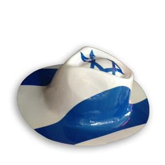 Israel Flag Plastic Party Hat "Cowboy" Style