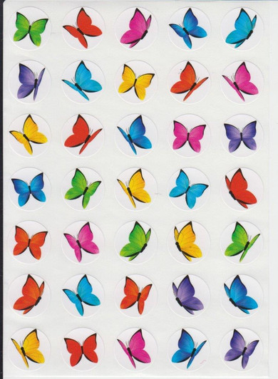 Butterfly Stickers 0.60" - 1 Sheet
