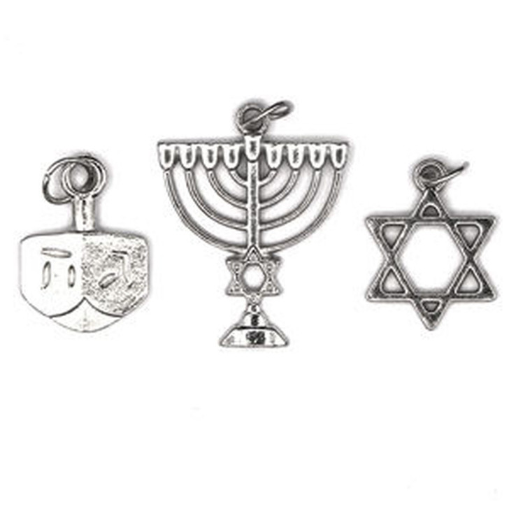 12 Metal Assorted Hanukkah Charms