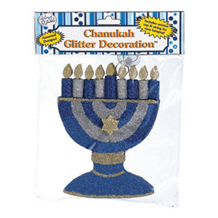 Chanukah Menorah Glitter Decoration
