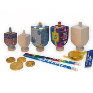 Wooden Dreidel + Dreidel Base for Decoration Hanukkah arts and craft project