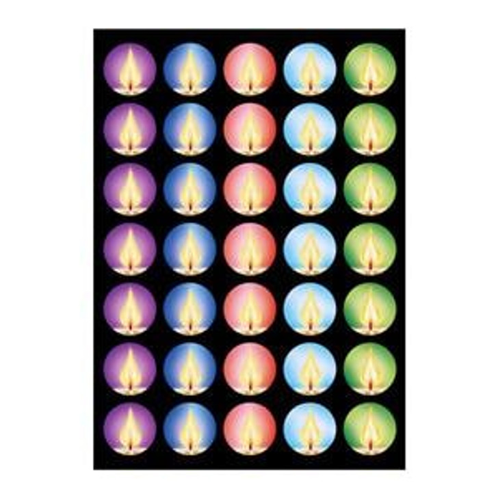 Chanukah Flames Stickers - 10 Sheets