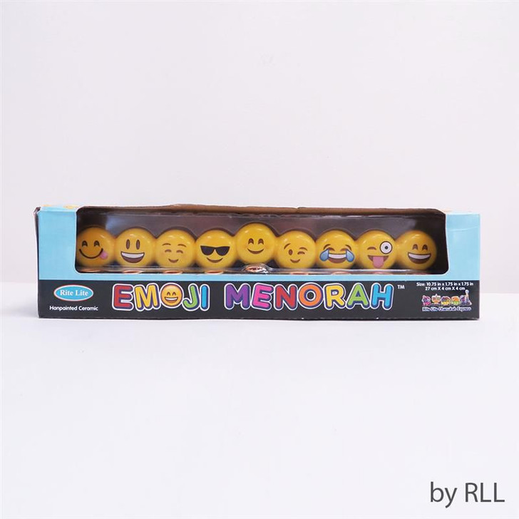 Emoji Hand Painted Ceramic Menorah