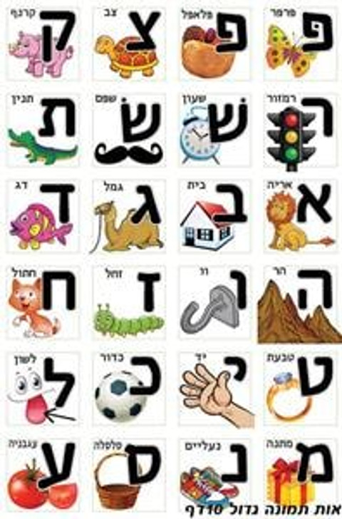 Hebrew Letters in Pictures Stickers - The Hebrew Alef Bet illustrated in pictures