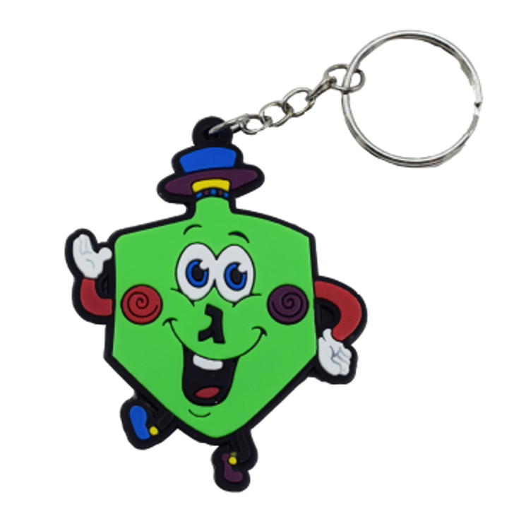 Hanukkah Dreidel Rubber Keychain