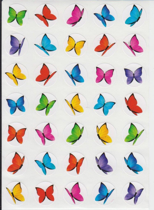 Butterfly Stickers 0.60" - 1 Sheet