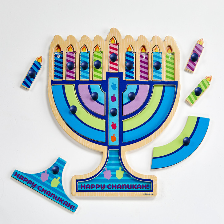 Menorah Shaped Wood Inlay Puzzle