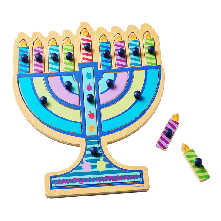 Menorah Shaped Wood Inlay Puzzle