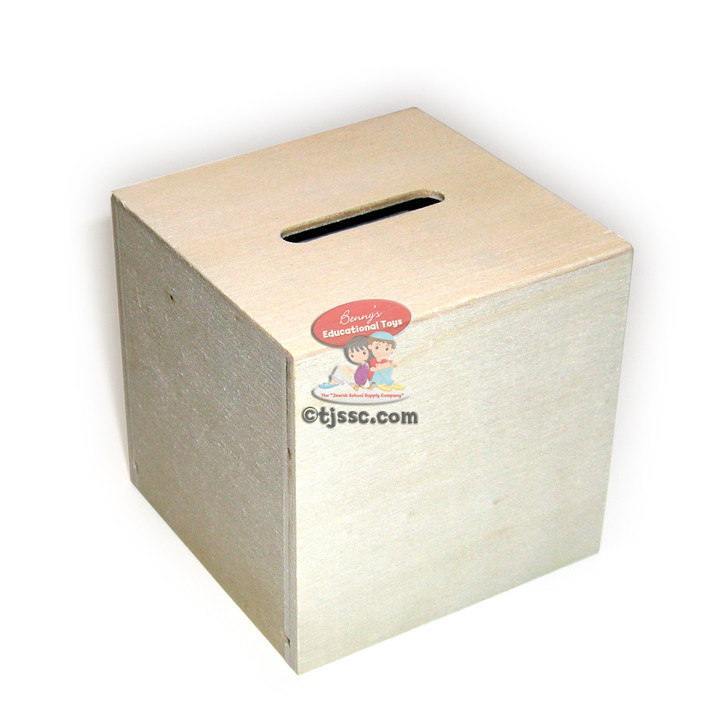 Tzedakah charity box for decoration DIY natural wood project