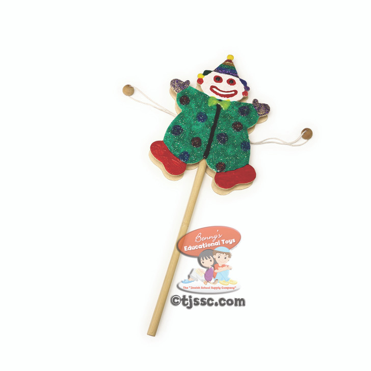Purim craft Clown Gragger in Green