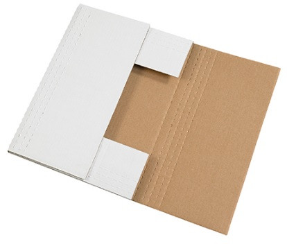 11" x 8 1/2" x 3" White EasyFold Mailers 50/Bundle