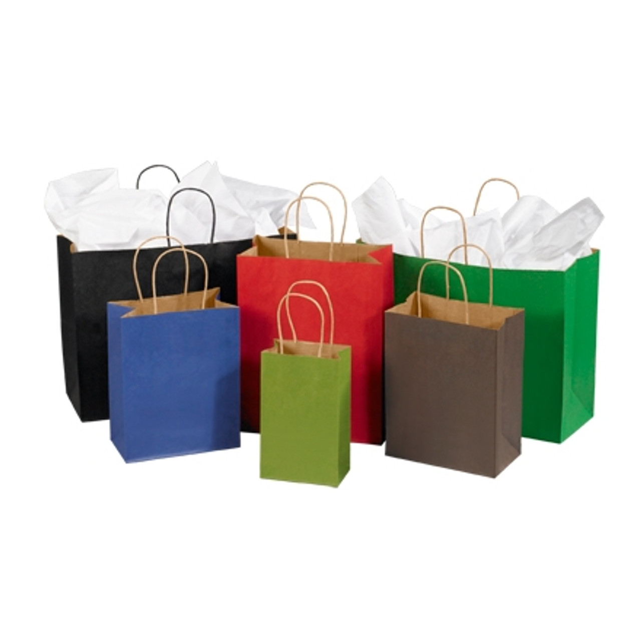 Colored Shopping Bags - Kraft Interior