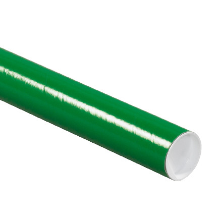 2" x 12" Green Mailing Tubes with Caps Case/50