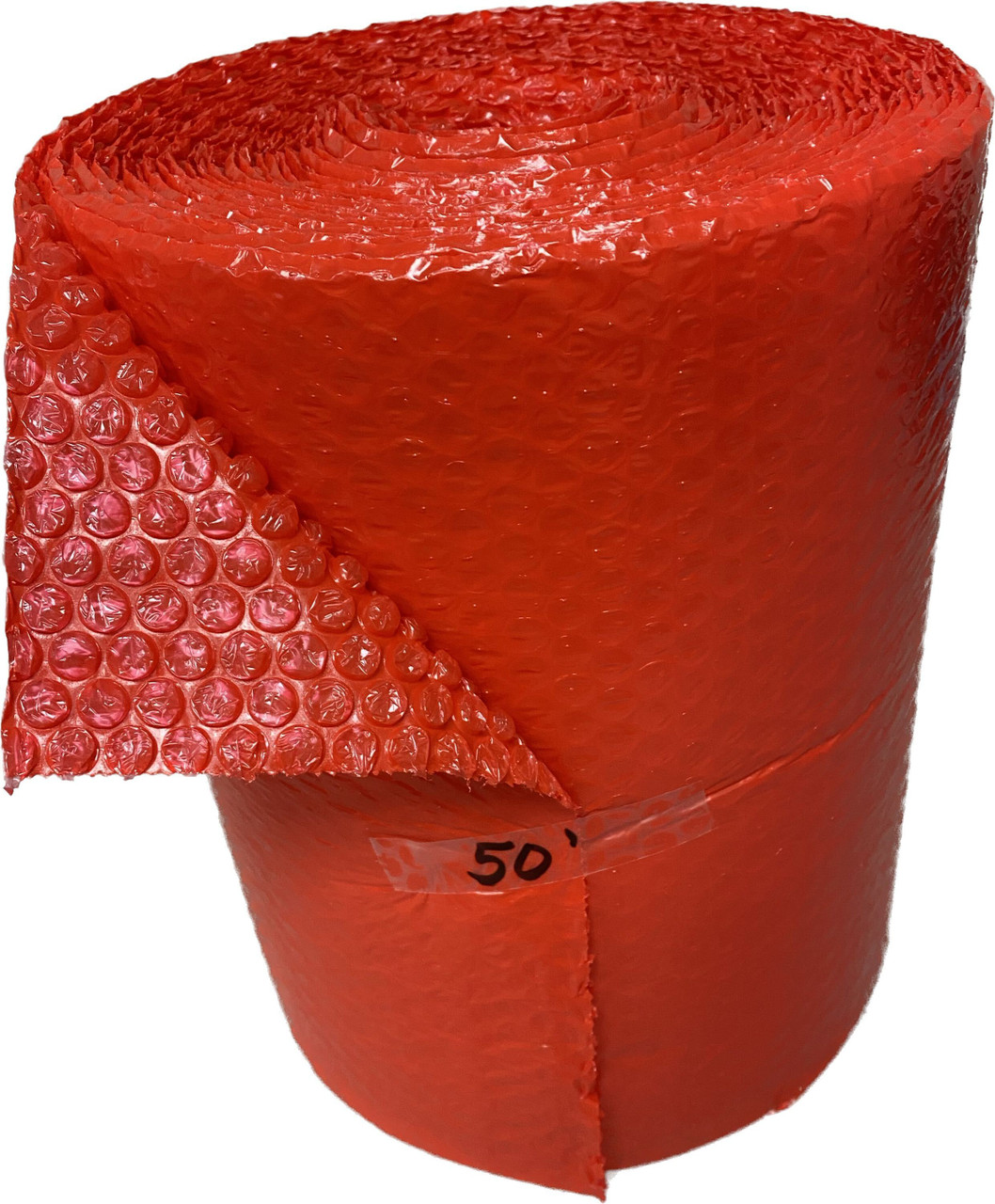 50' x 12 X 3/16 Clear & Red Color Bubble Wrap® Rolls