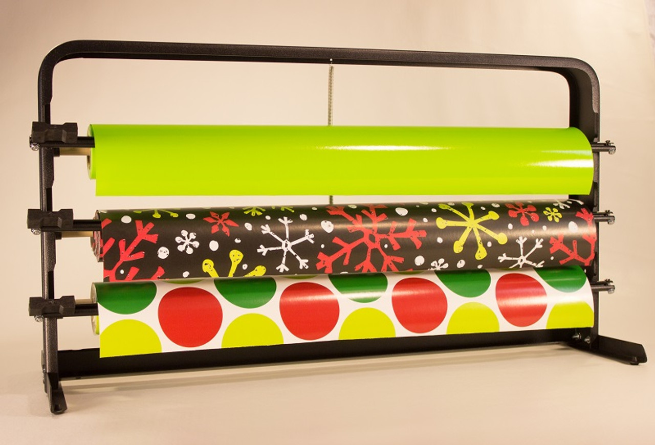 24" Three Roll Wrapping Paper/Cellophane Counter Mount Dispenser Cutter