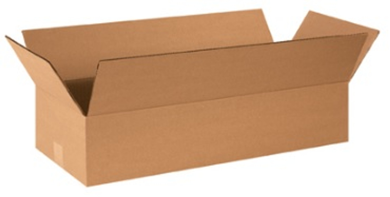 26" x 10" x 4" Flat Corrugated Cardboard Shipping Boxes 25/Bundle