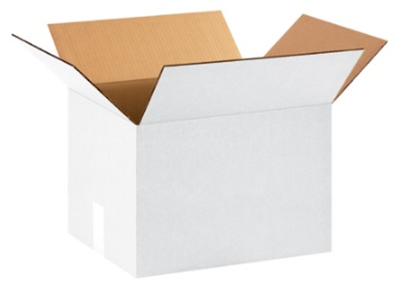 16" x 12" x 12" White Corrugated Cardboard Shipping Boxes 25/Bundle