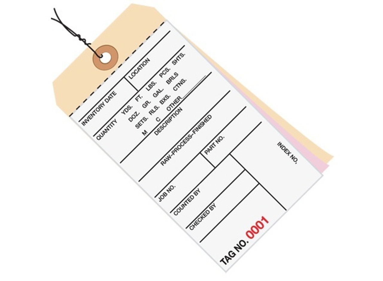 Pre-Wired Carbonless Inventory Tags-3 Part