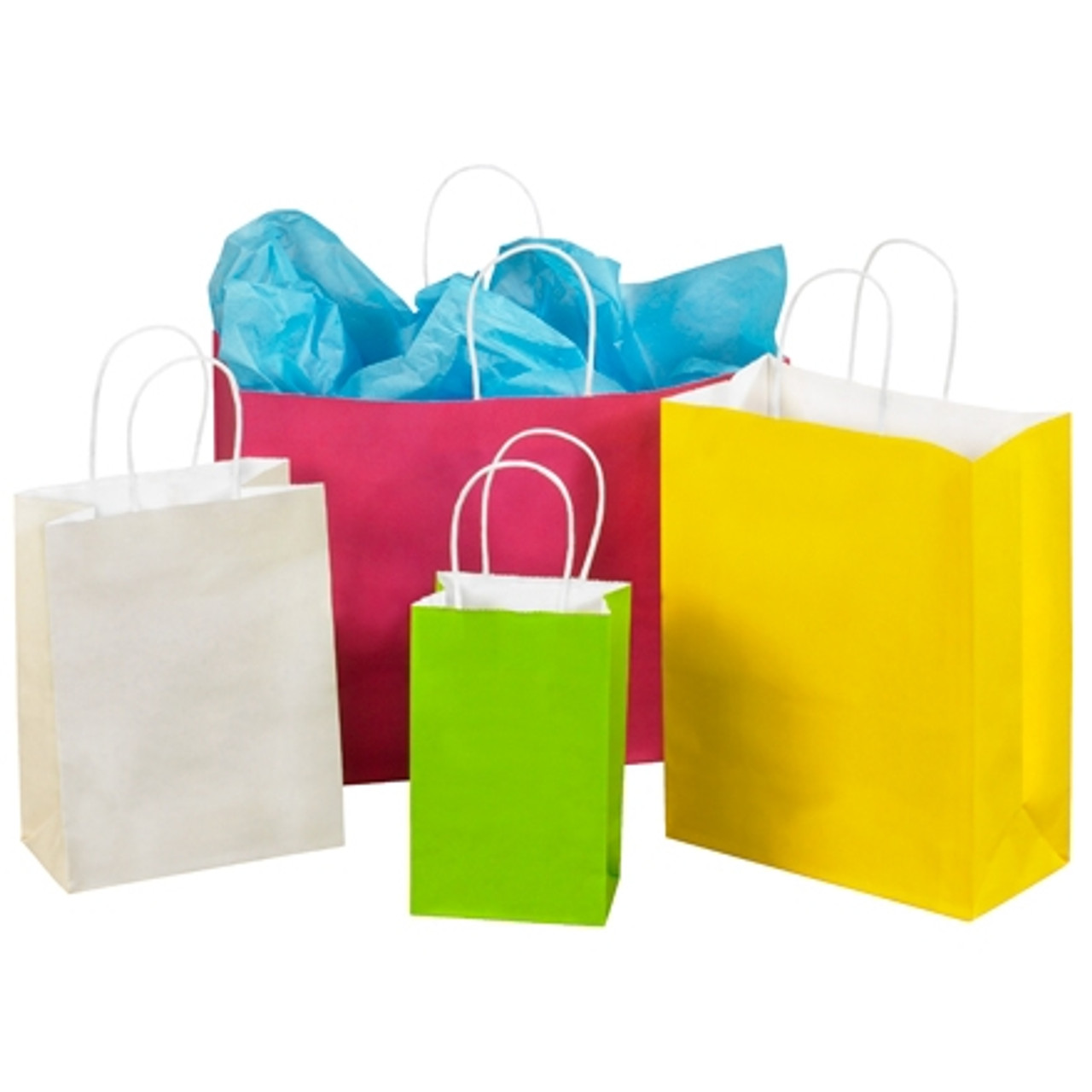 Colored Shopping Bags - White Interior