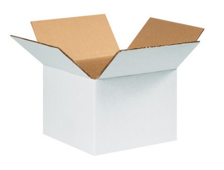 8" x 8" x 6" White Corrugated Cardboard Shipping Boxes 25/Bundle