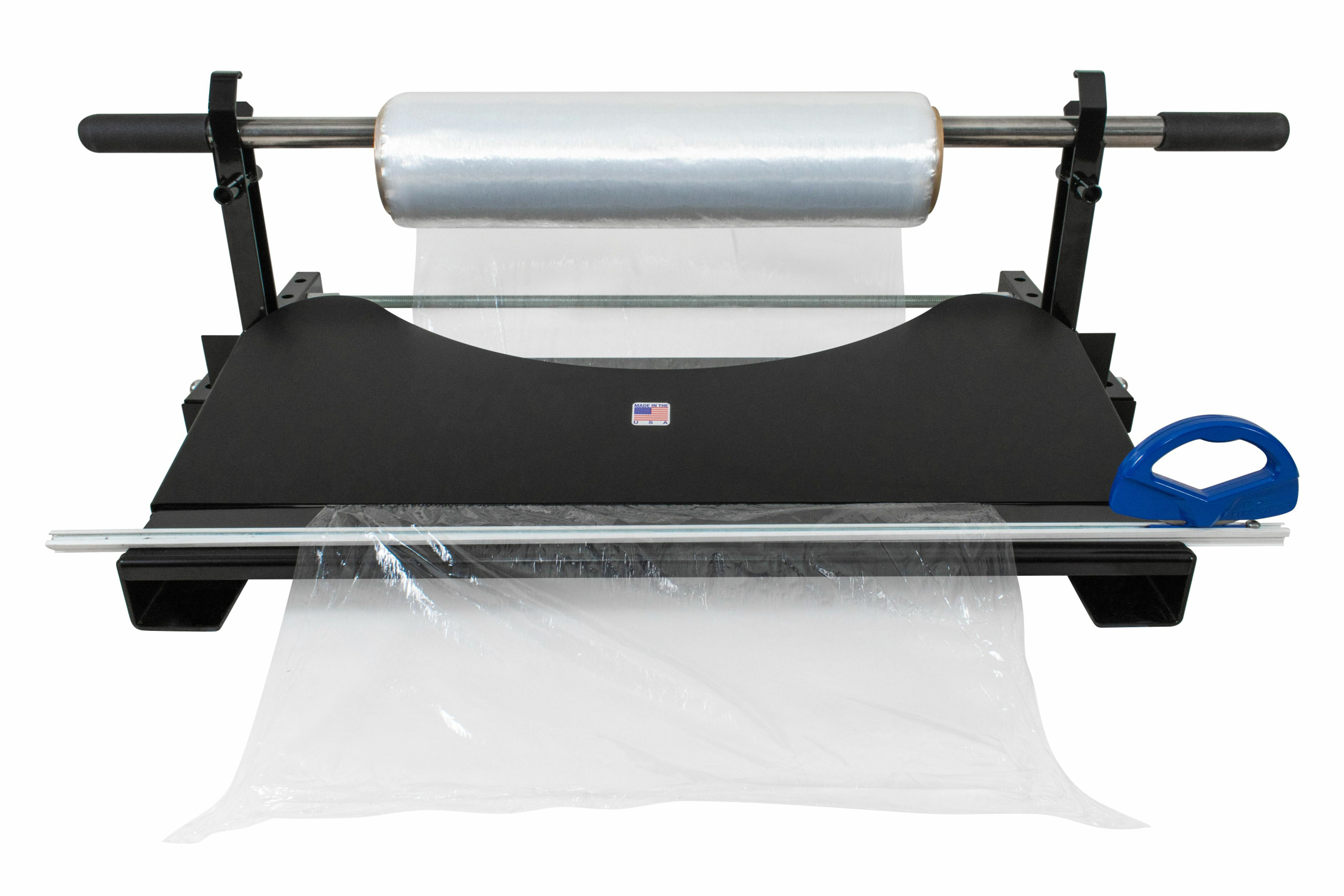 Kraft Paper / Stretch Wrap Plastic Film Dispenser & Sheeter Device with