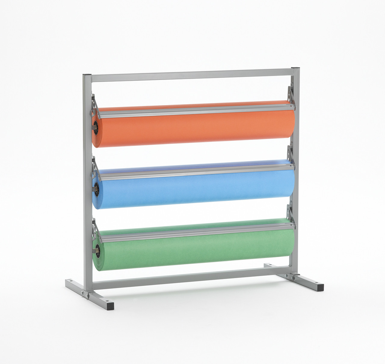 36" Four Roll Vertical Kraft Paper Cutter Dispenser Assembled