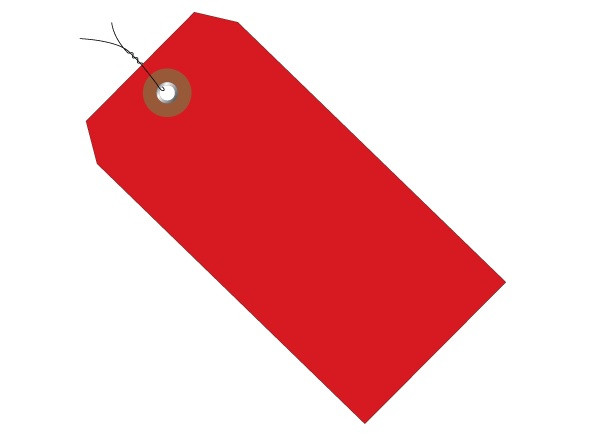 PreWired Colored Vinyl Plastic Shipping Tags 5, 4 3/4" x 2 3/8" Case