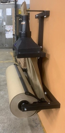 24" Kraft Paper Dispenser with Funnel Crumpler Table Top and Wall Mountable