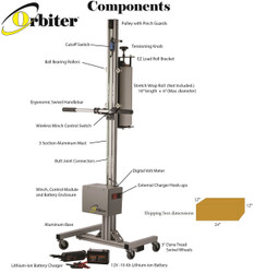 Portable, Mobile Semi-Automatic Orbiter Stretch Wrap Pallet Wrap Machine