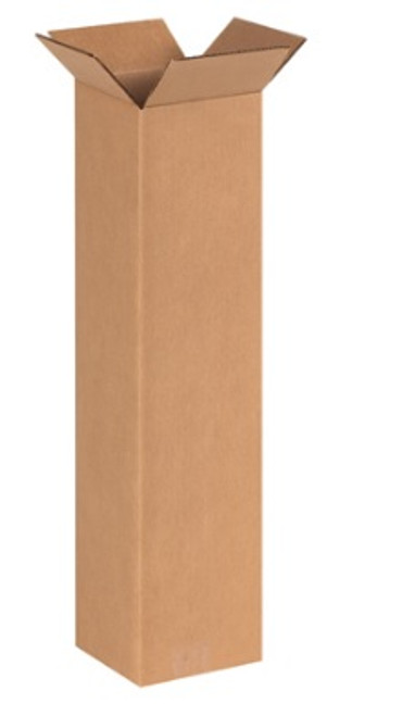 6" x 6" x 24" (ECT-32) Tall Kraft Corrugated Cardboard Shipping Boxes