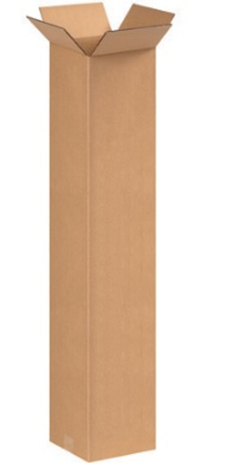 8" x 8" x 40" (ECT-32) Tall Kraft Corrugated Cardboard Shipping Boxes