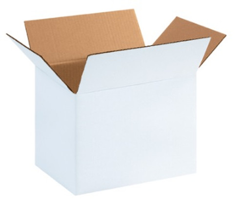 11 1/4" x 8 3/4" x 12" (ECT-32) White Corrugated Cardboard Shipping Boxes