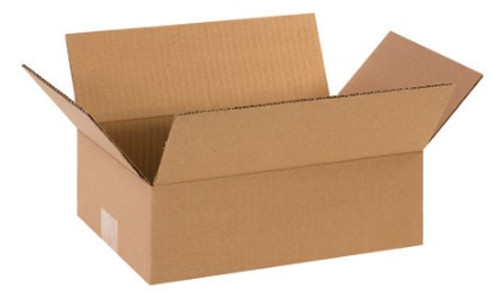 12" x 8" x 4" (ECT-32) Flat Kraft Corrugated Cardboard Shipping Boxes