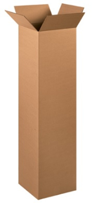 12" x 12" x 48" (ECT-32) Tall Kraft Corrugated Cardboard Shipping Boxes