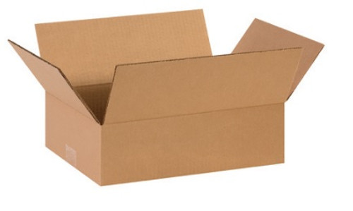 14" x 10" x 4" (ECT-32) Flat Kraft Corrugated Cardboard Shipping Boxes