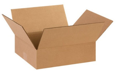 14" x 12" x 4" (ECT-32) Flat Kraft Corrugated Cardboard Shipping Boxes